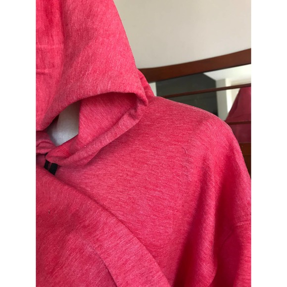 OTLA Cropped Fleece Hoodie Marled Red - Picture 7 of 7